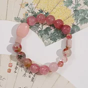 【水星記】新中式 天然粉晶波斯玉醉花樓古風串珠手鍊(06050)