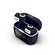 AIWA愛華 耳夾式真無線藍牙耳機-全彩觸控螢幕充電盒(附收納袋) AT-H3 EDGE 深藍色