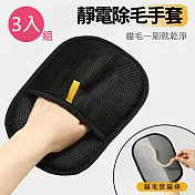3入寵物靜電除毛手套(貓狗梳毛/按摩手套/沙發狗毛清理/貓刷毛器/雙向刷毛黏毛) 靜電除毛手套3入一組