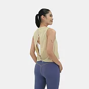 【Mukasa】DURABLE 無袖坑條開叉背心 - 奶油白 - MUK-25045 S 奶油白