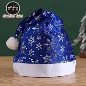 摩達客耶誕-聖誕派對藍色燙銀絲絨聖誕帽