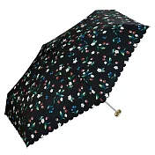【官方直營】日本Wpc.草莓油畫風波浪傘簷手動晴雨兩用傘  黑色
