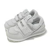 New Balance NB 休閒鞋 574 寬楦 中童 小朋友 灰 摩鬼氈 NB 紐巴倫 運動鞋 PV574GS-W 19cm GREY/WHITE