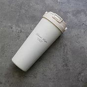 GREEN CUP 芊杯304不鏽鋼陶瓷手提直吸飲兩用保溫杯-850ml-1支 鄉村迷白