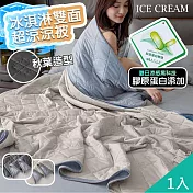 【QiMart】冰淇淋膠原蛋白涼感紗涼涼被(C款)x1入 雙面奶茶