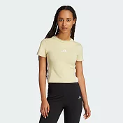 ADIDAS W 3S SJ BABY T 短版 女短袖上衣-JE1246 L 黃色