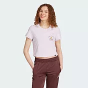 ADIDAS W C DDL CROP T 短版 女短袖上衣-JX5325 L 紫色