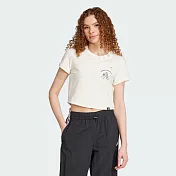 ADIDAS W C DDL CROP T 短版 女短袖上衣-JX5327 L 白色