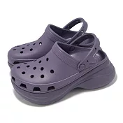 Crocs 厚底洞洞鞋 Bae Clog 女鞋 復古克駱格 茄紫色 涼拖鞋 休閒鞋 卡駱馳 2063025CI 22cm NIGHTSHADE
