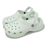 Crocs 厚底洞洞鞋 Classic Platform Clog W 女鞋 經典雲朵克駱格 薄荷綠 卡駱馳 2067503YF 22cm MINT TINT