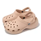 Crocs 厚底洞洞鞋 Classic Platform Clog W 女鞋 經典雲朵克駱格 焦糖粉 卡駱馳 2067507AF 22cm PINK CARAMEL