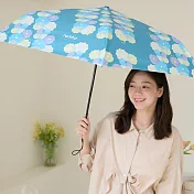 【rento】防曬黑膠安全自動傘-點點蒔花 峽灣藍
