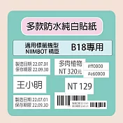 【NIIMBOT 精臣】NIIMBOT 精臣  標籤機 打印機 B18 專用 純白 貼紙  / 捲 6*22mm雙排-490張/捲