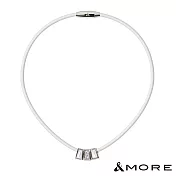 &MORE愛迪莫 Star 繁星鈦鍺能量項鍊(白鋼玫瑰金母貝×促進循環代謝 舒壓保健禮物) S  白鋼+白色