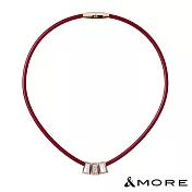 &MORE愛迪莫 Star 繁星鈦鍺能量項鍊(白鋼玫瑰金母貝×促進循環代謝 舒壓保健禮物) S  玫金+紅色