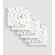 英國 JoJo Maman BeBe 100% 純棉多功能細紗布方巾/包巾/小薄被/拍嗝巾/安撫巾 6入禮盒組(60*60cm)_ 粉色長頸鹿