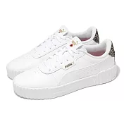 Puma 休閒鞋 Carina 3.0 Animal Flair 女鞋 白 金 皮革 豹紋 小白鞋 40264201 23.5cm WHITE/GOLD