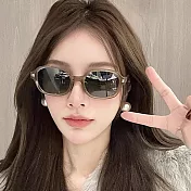 seoul show首爾秀 180度全折疊彈簧腿復古橢圓框男女太陽眼鏡UV400墨鏡 6180 墨松綠