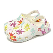 Crocs 洞洞鞋 Classic Crafted Daisy Clog 大童 粉筆色 雛菊印花克駱格 卡駱馳 2115800WV 20cm CHALK