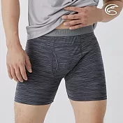 ADISI 男膠原蛋白消臭淨味四角內褲(開檔合身) AUP2511028 (S-3XL)｜吸濕 快乾 抗臭 親膚 四角褲 S 雙色深灰