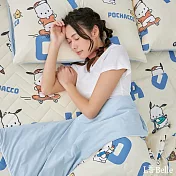 【超值組合】義大利La Belle《Sanrio-POCHACCO帕恰舒芙蕾》雙人乳膠眠綿涼感刨冰墊+舒柔水洗枕