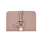 Chloe Alphabet C LOGO粒面小牛皮對開中夾- 粉紫