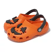 Crocs 洞洞鞋 Classic Jack O Lantern Lights Clog 大童 橘 傑克南瓜燈 211685810 19.5cm ORANGE