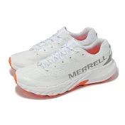 Merrell 越野跑鞋 Agility Peak 5 男鞋 白 橘 回彈 抓地 戶外 運動鞋 ML068693 26cm WHITE/FLARE