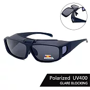 【SUNS】外掛全罩式 上翻式偏光墨鏡 方框包覆式眼鏡(可套鏡) 抗UV400 防眩光  黑框黑框