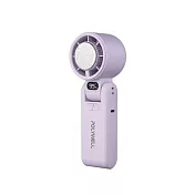 【POLYWELL】摺疊式數顯冰敷風扇 可折疊 可攜式 手持小風扇 降溫 冷敷風扇 隨身風扇-  淺紫