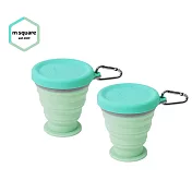 m square-新色折疊碗 中杯(二入組) -拼色綠