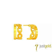 【Just Gold 鎮金店】環環相戀 黃金耳環 (網路限定)