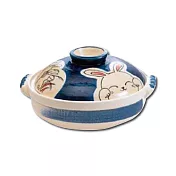 【萬古燒】滿月兔 25.5cm  耐熱 深 砂鍋 & 土鍋 8號 2.8L 附蓋 日本製 /個 SAJI-248316