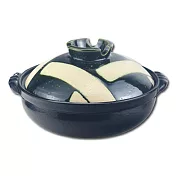 【萬古燒】織部格子 28.5cm  耐熱 深 砂鍋 & 土鍋 9號 3L 附蓋 日本製 / 個 07092-6