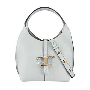 TOD’S T Timeless 小牛皮手提/斜背迷你二用包_展示品 (藍灰色)