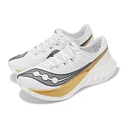 Saucony 競速跑鞋 Endorphin Pro 4 男鞋 白 金 碳板 緩震 支撐 運動鞋 索康尼 S20939103 27.5cm WHITE/GOLD