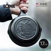 【美國LODGE】野生動物系列 美國製鑄鐵露營煎鍋(狼)-17cm