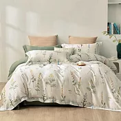 《DUYAN 竹漾》台灣製 60支萊賽爾天絲雙人加大四件式鋪棉兩用被床包組 / 清璃花鈴