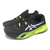 Asics 網球鞋 GEL-Resolution X Clay 男鞋 黑 綠 紅土 緩震 亞瑟士 1041A485002 26cm BLACK/WHITE