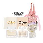 Chloe’ 情人節香氛花禮組[沁漾玫瑰女性淡香水(5ml)+同名女性淡香精(5ML)+小花束]附收納袋-國際航空版