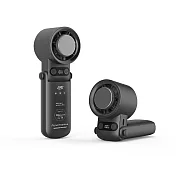 【樂活不露 x 野一夏】浩瀚冰晶製冷摺疊風扇｜三用掛脖手持桌立涼感扇 USB快充 LCD顯示 降溫神器 -曜黑