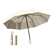 【野一夏】三秒瞬收 雙傘骨設計折疊傘 環扣手把×熱壓記憶折痕×抗UV防潑水傘布 -米色