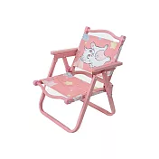 【野一夏】兒童摺疊露營椅｜輕巧便攜｜可愛插畫款 -蜜桃粉