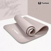 【Tumaz月熊健身】10mm 加厚輕量 NBR瑜伽墊 (送收納網袋,背帶) 拿鐵咖