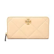 TORY BURCH KIRA 納帕皮革菱格紋拉鍊長夾- 冰淇淋