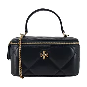TORY BURCH Kira Diamond 大菱格鍊帶兩用化妝盒包- 黑