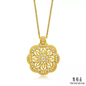 【點睛品】財納八方 鑽石黃金項鍊 (大)