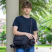 Prowell 一機兩鏡相機包 相機保護包 休閒攝影包 相機斜背包 側背包 相機跨肩包 WIN-23488 黑色