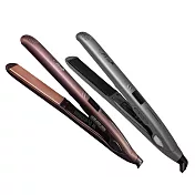 FLORA 芙蘿拉 第二代 陶瓷 專業鈦 面板 6段控溫 國際電壓 沙龍專用 直捲兩用 離子夾 / 支 煙晶灰-窄版2.5cm