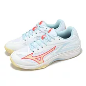 Mizuno 排球鞋 Thunder Blade Z 女鞋 白 藍 室內運動 羽排鞋 美津濃 V1GC2370-30 26cm WHITE/BLUE